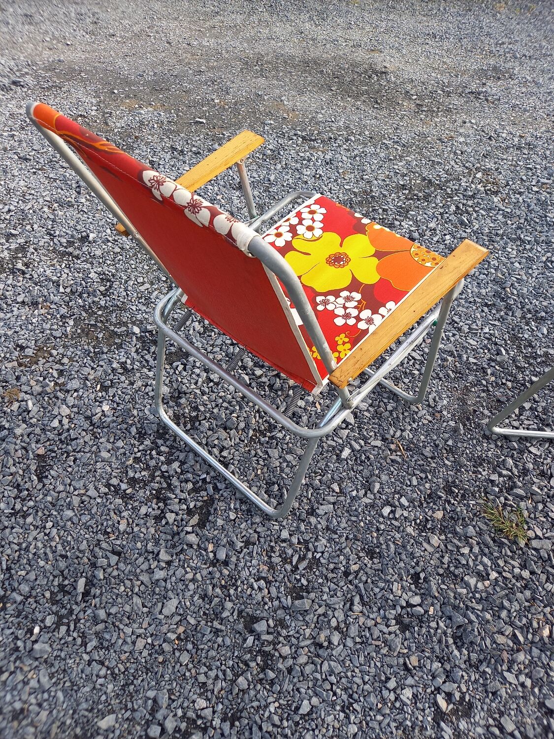 2 folding armchairs camping or beach vintage 70