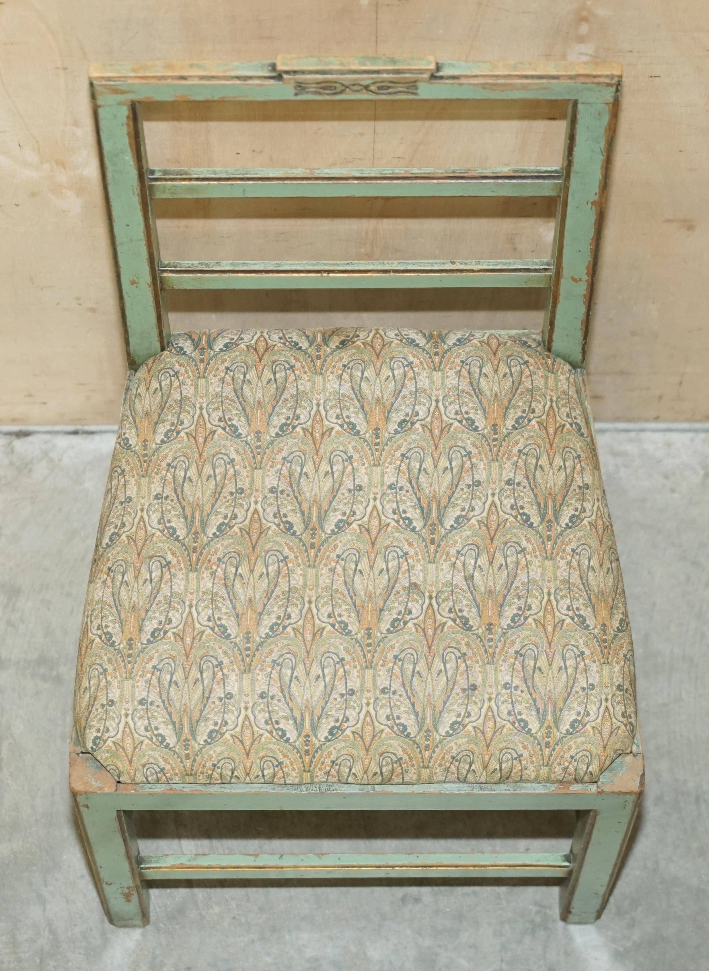 Pair of antique French chairs with original paint.