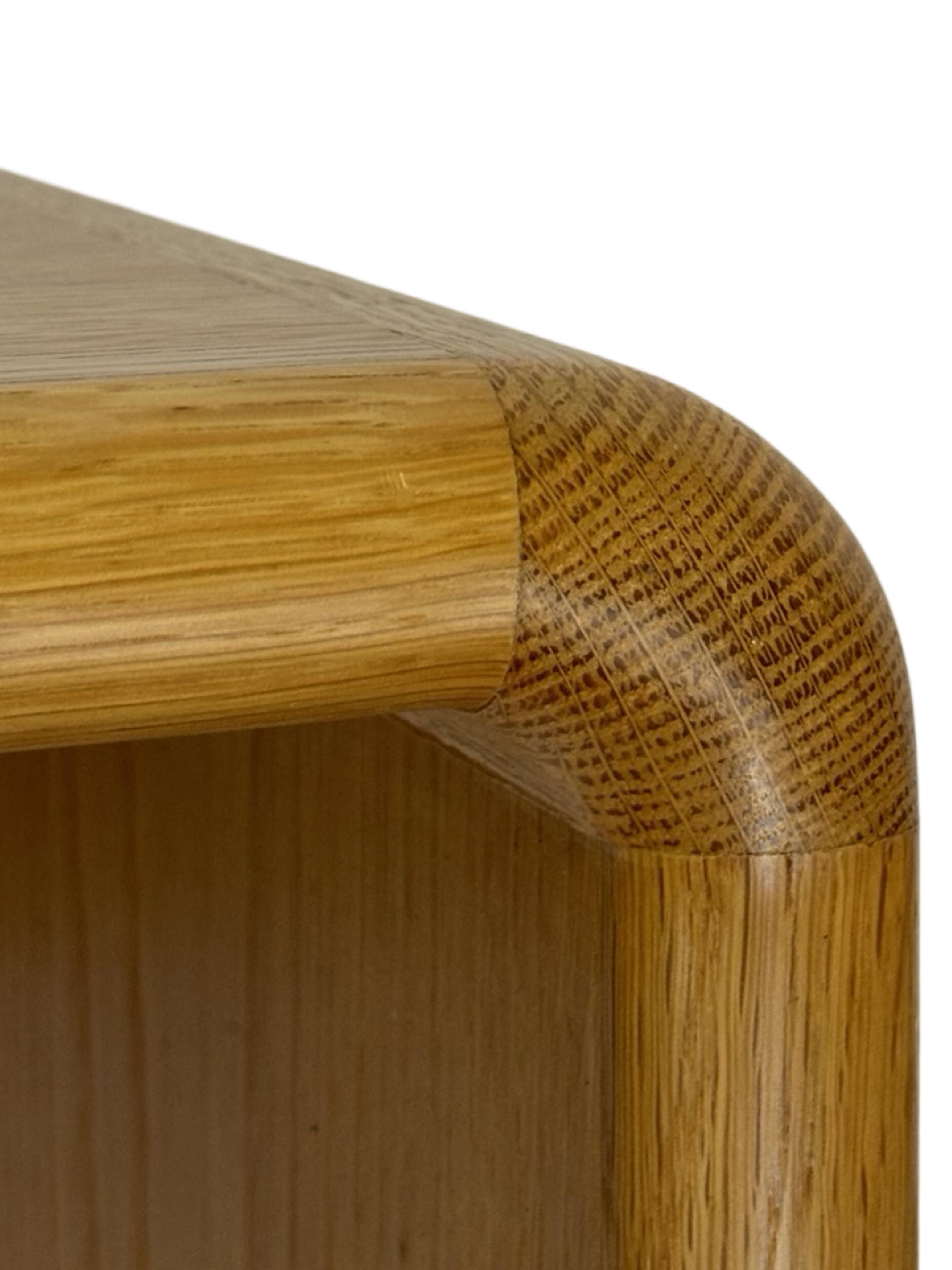 Table basse carrée minimaliste en chêne, années 70