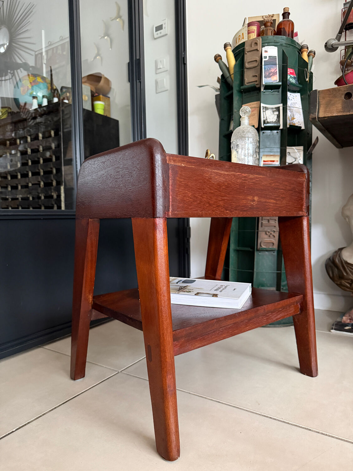 Vintage solid wood bedside table