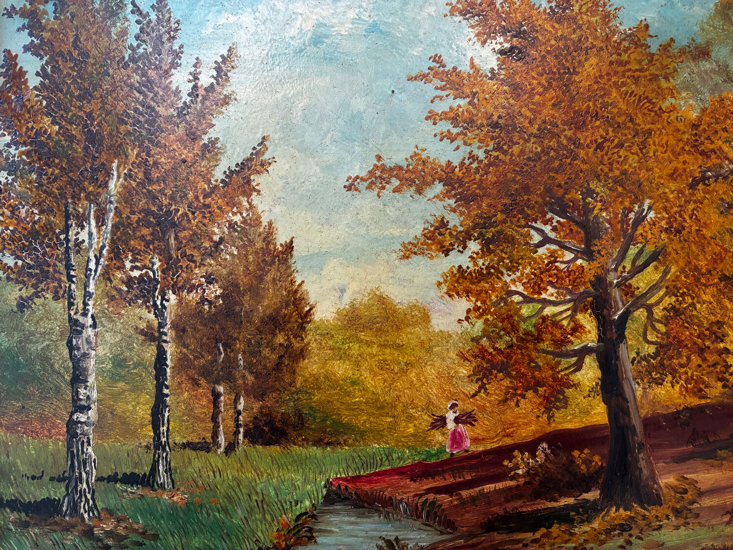 Animated landscape of undergrowth 20th century signed