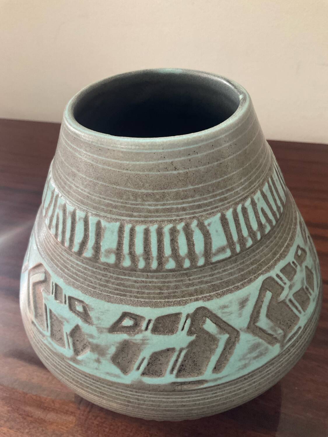Vintage glazed ceramic vase