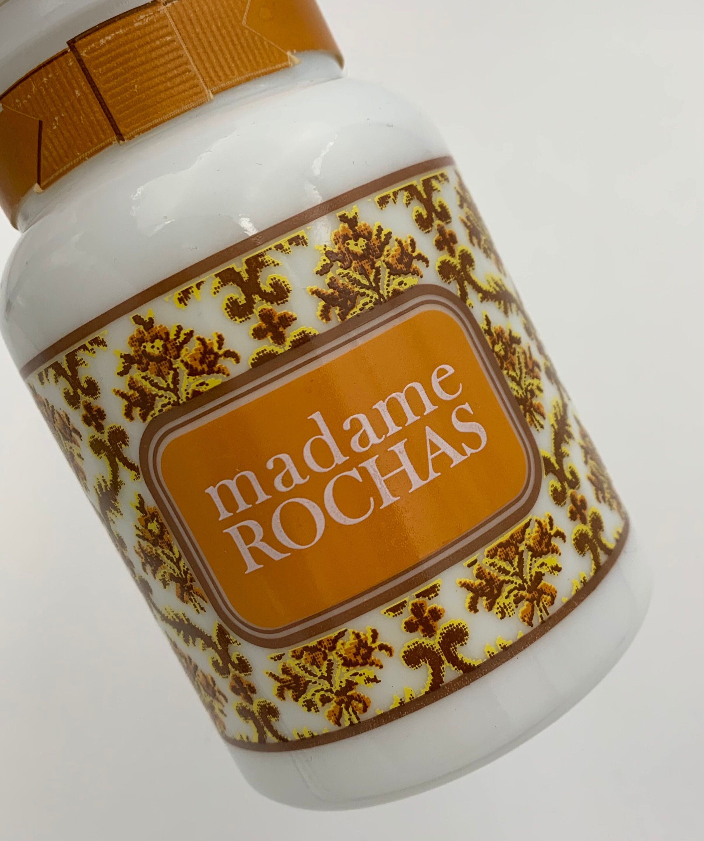 Pot, bottle in vintage opaline "madame rochas" - 1970s