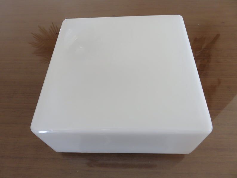Square ceiling in 1960s white opaline
