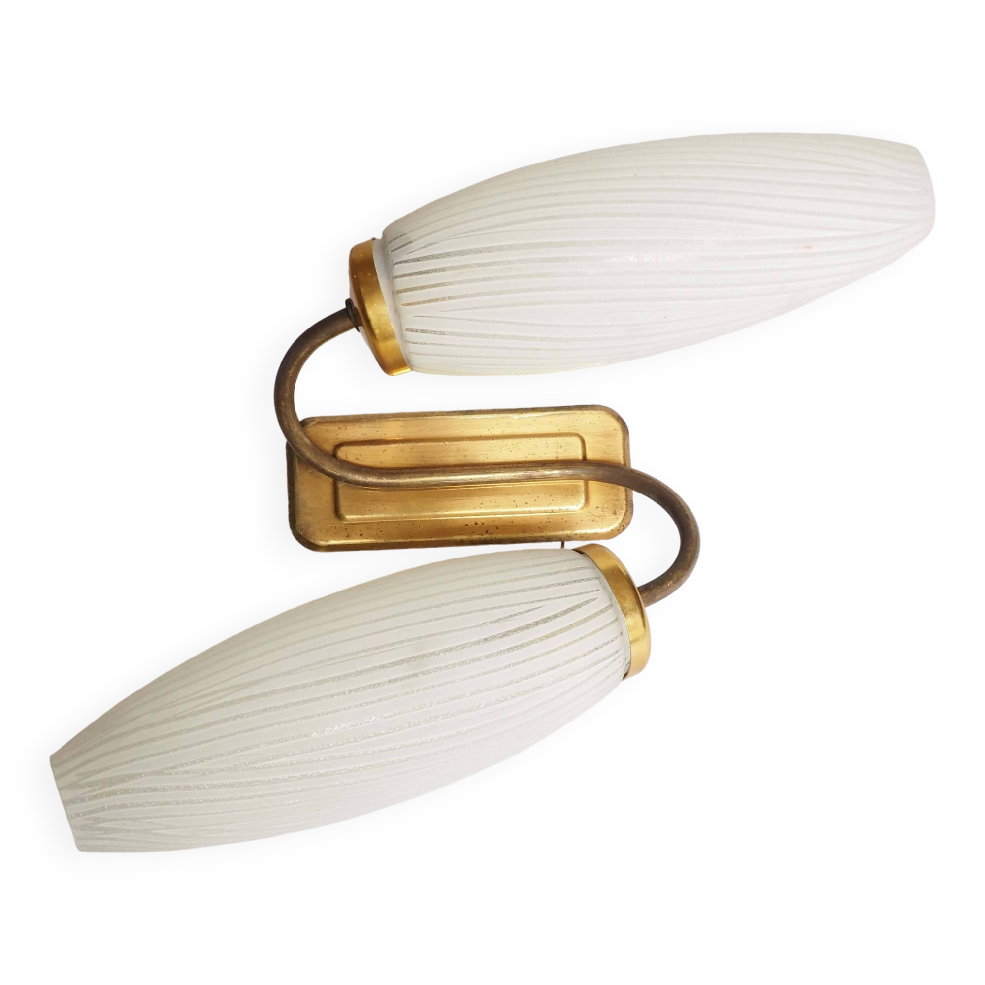Double flute and brass wall light