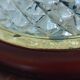 Lot de deux plafonniers en verre et laiton vintage
