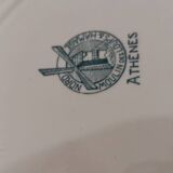 Set of 3 flat plates iron earth St-Amand "Athenes"