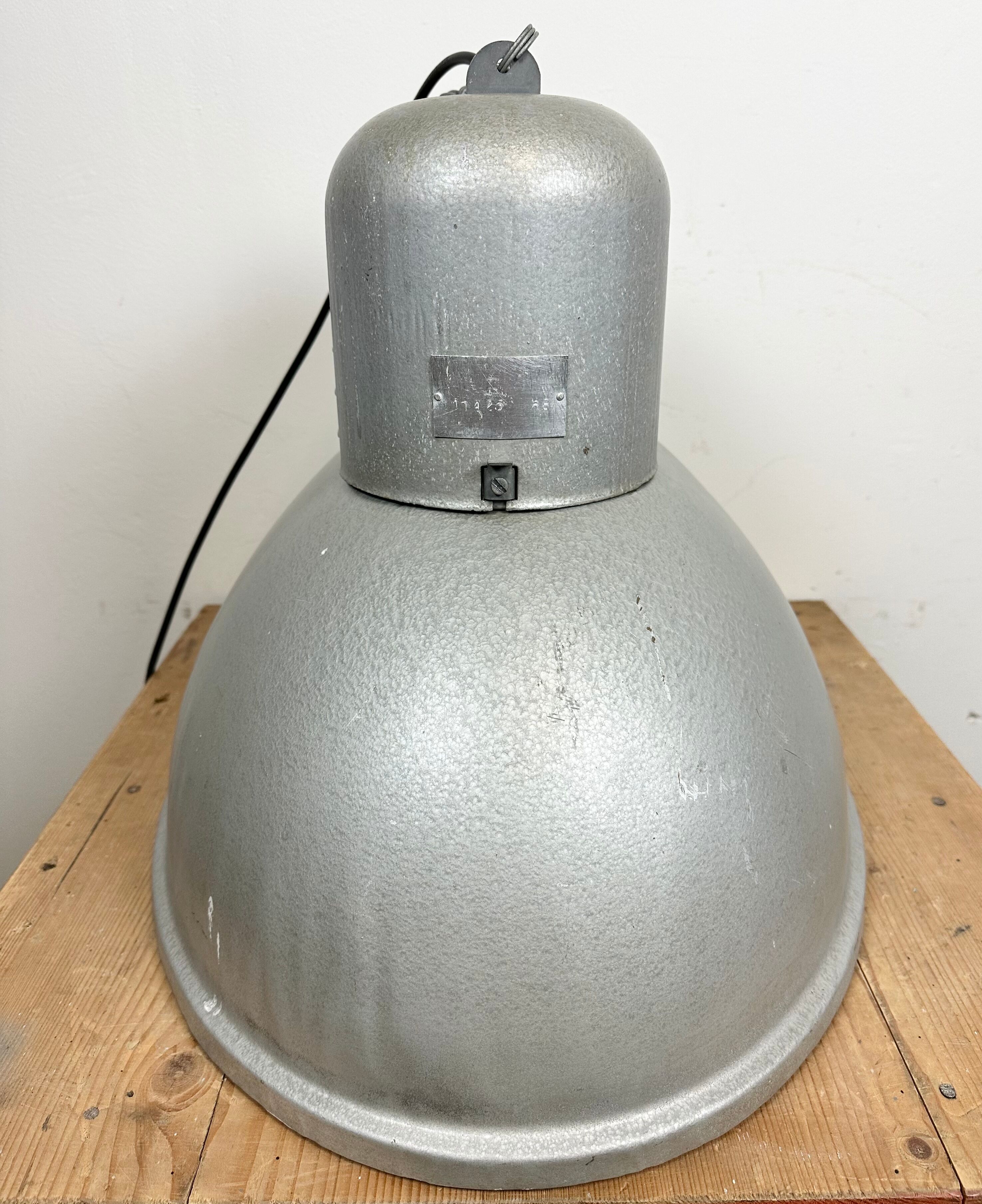 Large Oval Industrial Polish Factory Pendant Lamp from Predom Mesko, 1960s