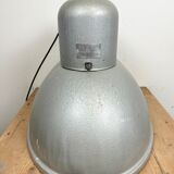 Large Oval Industrial Polish Factory Pendant Lamp from Predom Mesko, 1960s