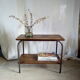 2-level industrial wood and metal side table