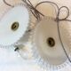 Duo of hanging lamps in opaline