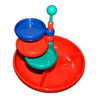 Service à apéritif vintage en plastique coloré emsa 1970-1980 distributeur set apéros