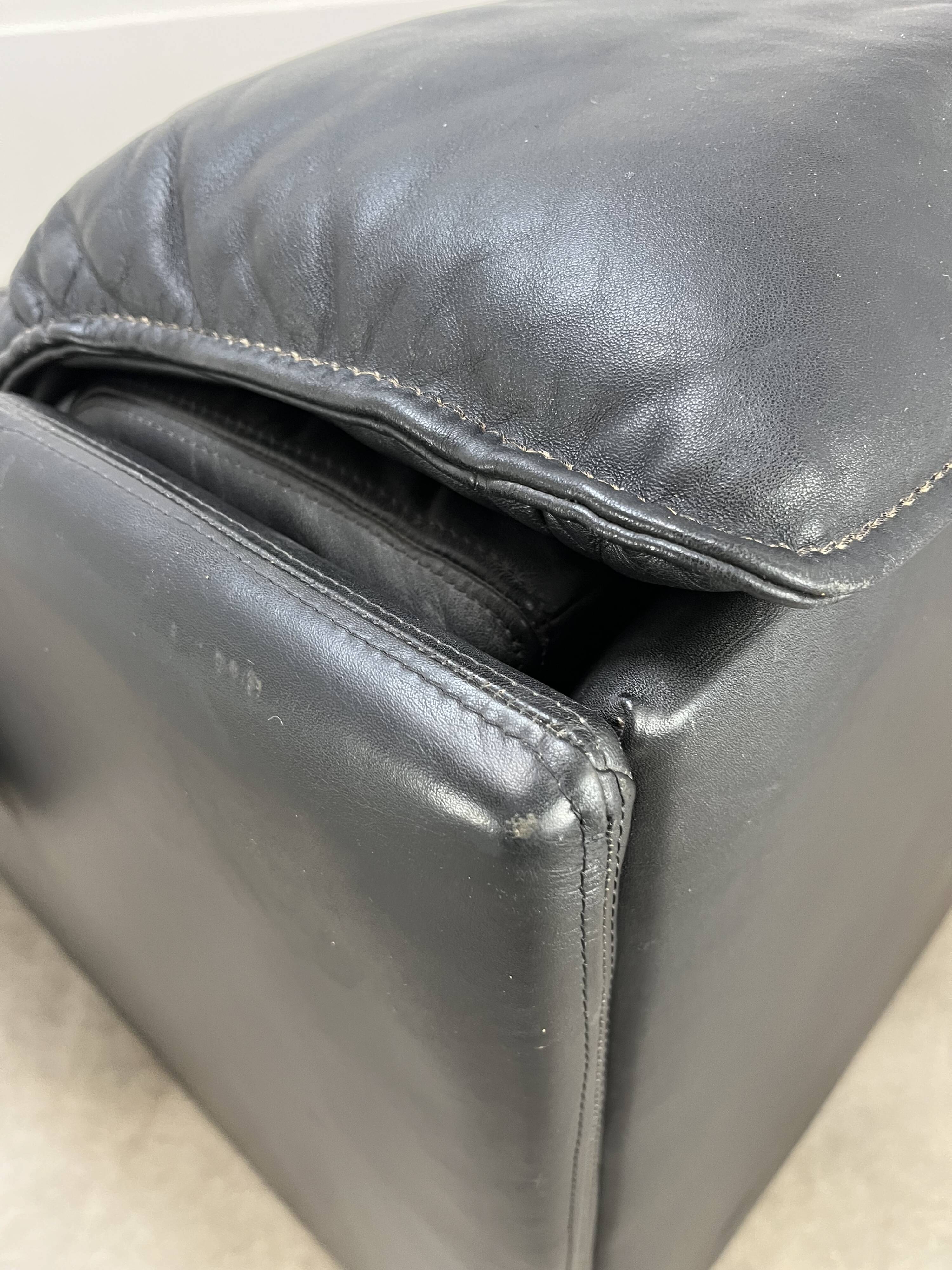 Fauteuil convertible cuir de Dreipunkt, années 70