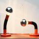 Vintage Italian table lamps Space Age by Bellini for Targetti, 1970s.