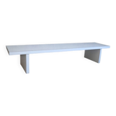 grande table basse en formica blanc, 1980