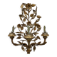 Vintage art deco gold iron flower and leaf wall light