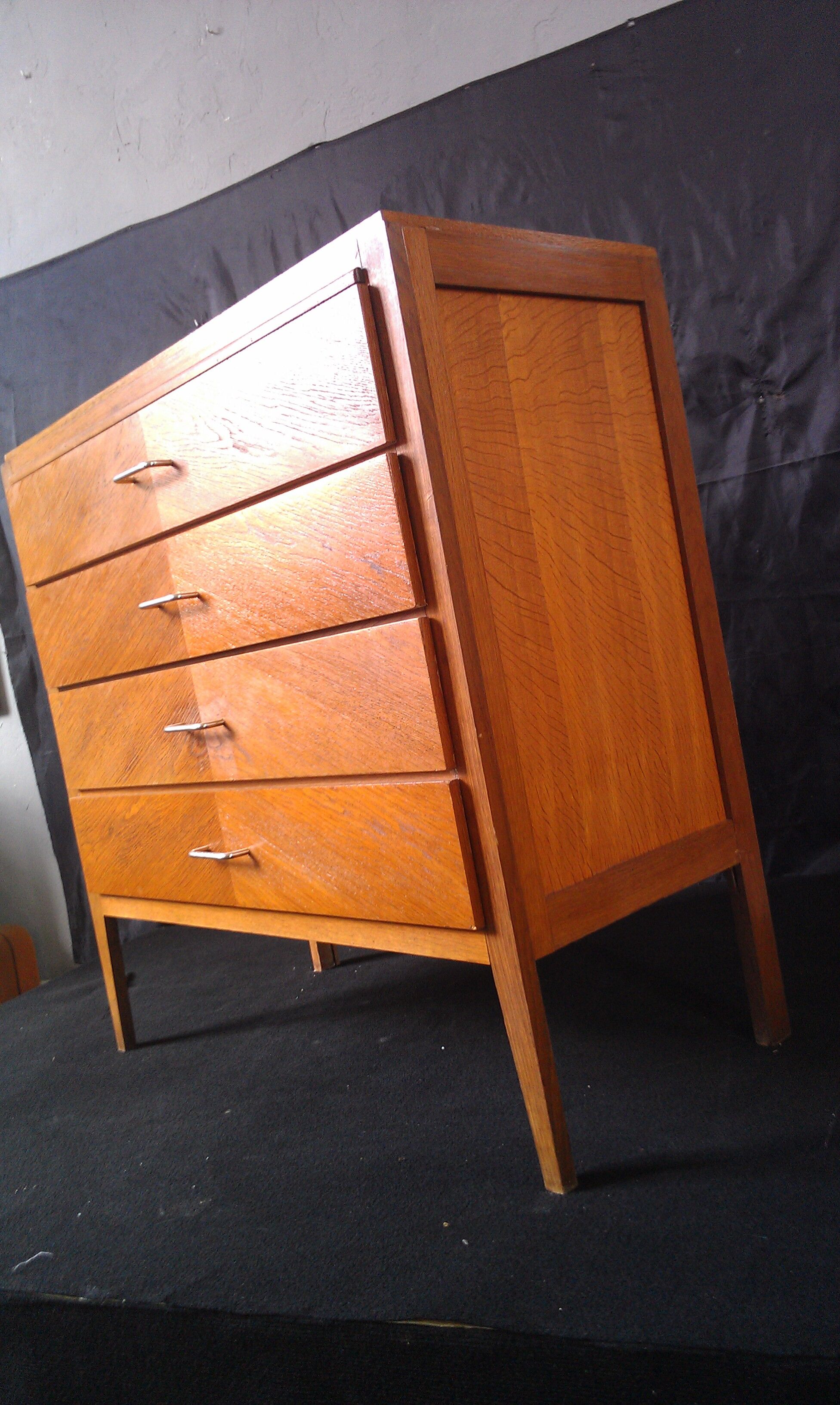 Chest of drawers 50year old oak design vintage