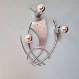 Vintage chrome metal wall light, 70s