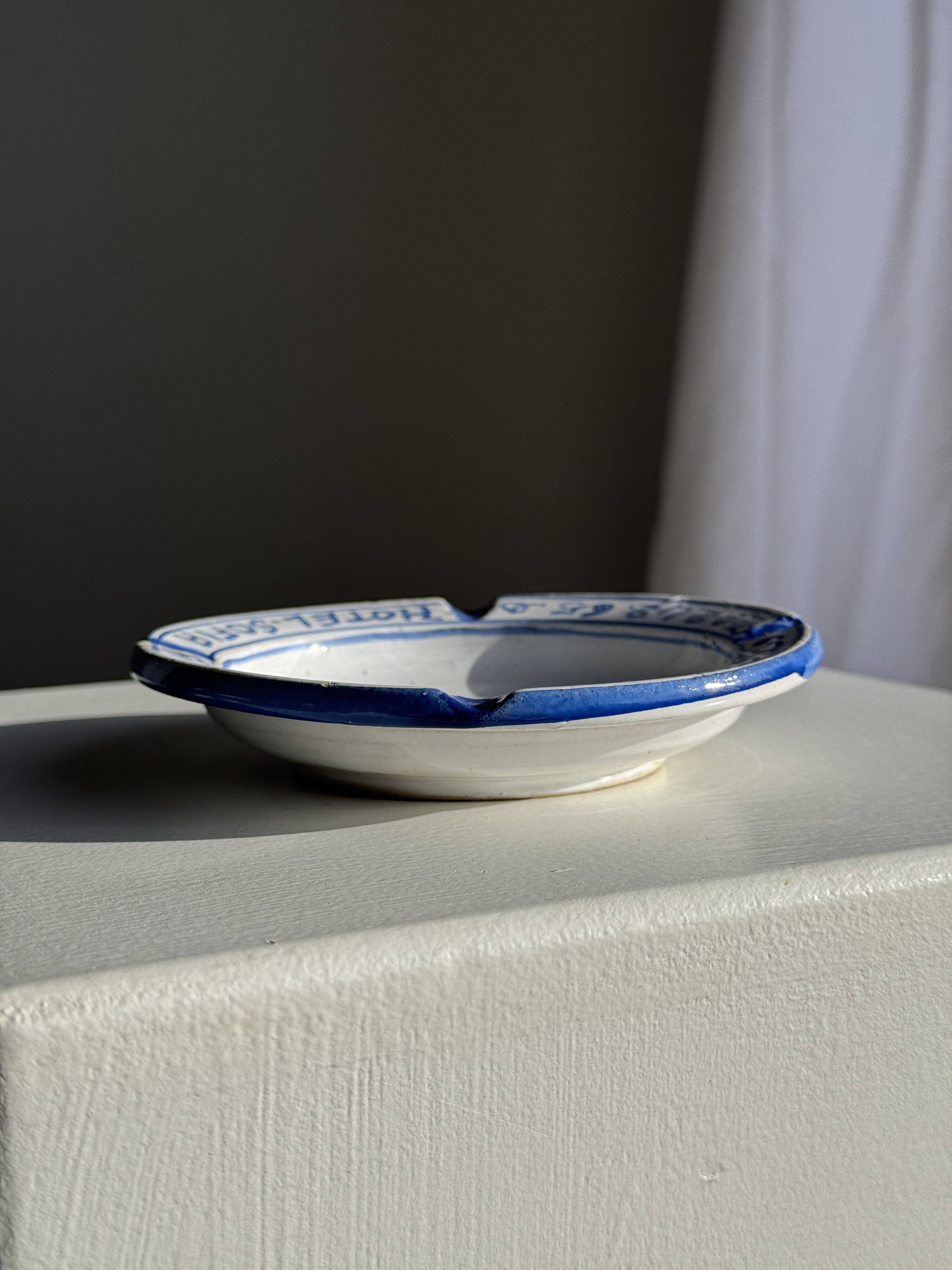 Blue and white ashtray from the Sofia Hotel in Fes D13