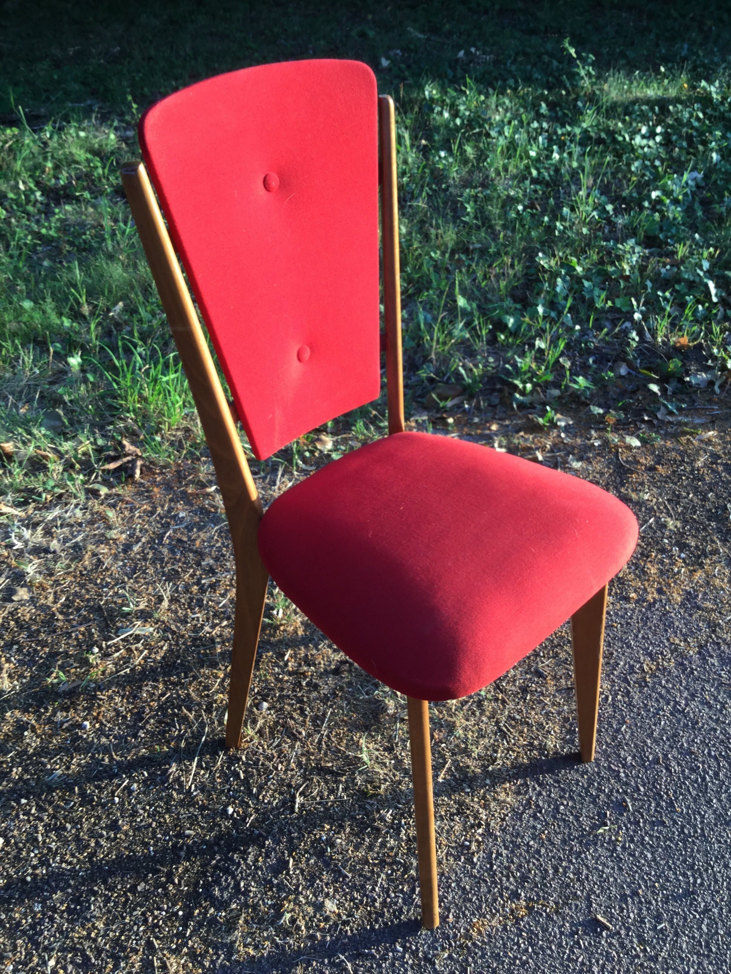 Red Scandinavian chair duo