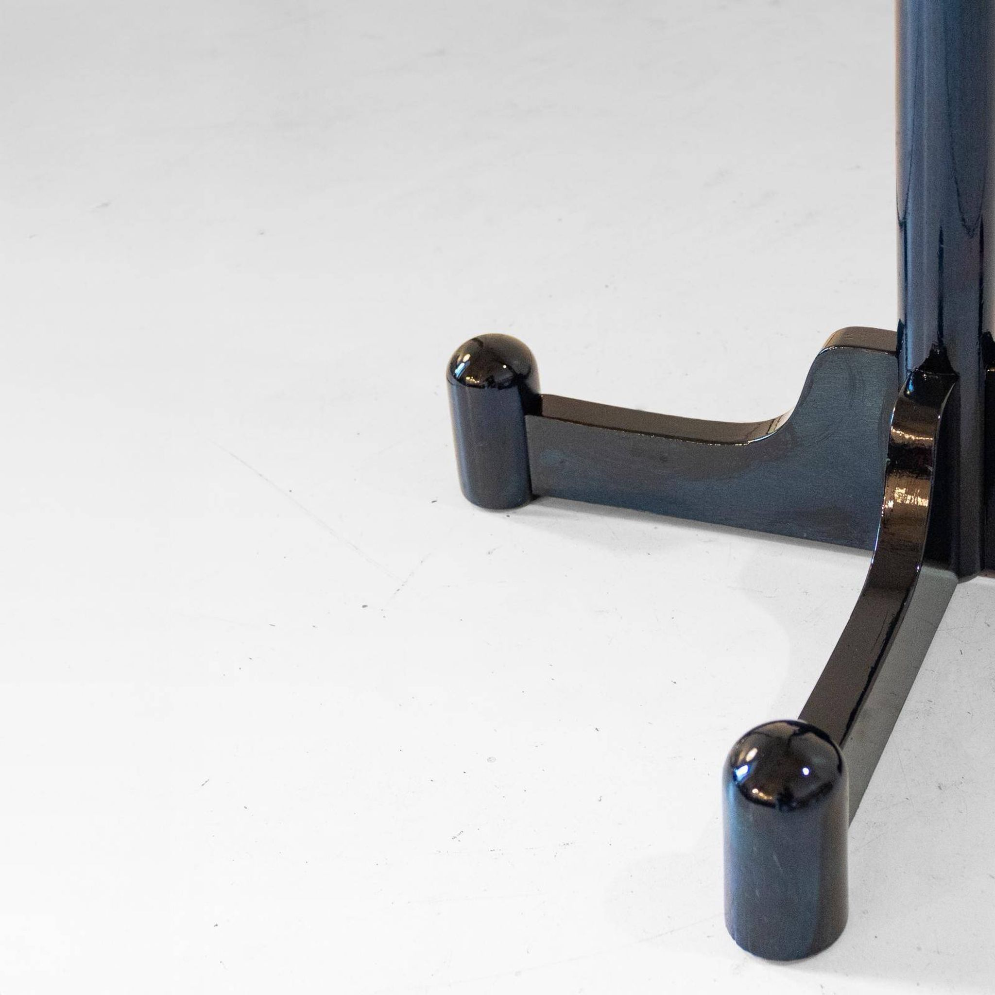1970s Italian Modern Dark Green Glazed Wood Coat Rack