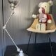Jieldé lamp with 2 arms, clear matte varnish, industrial vintage.