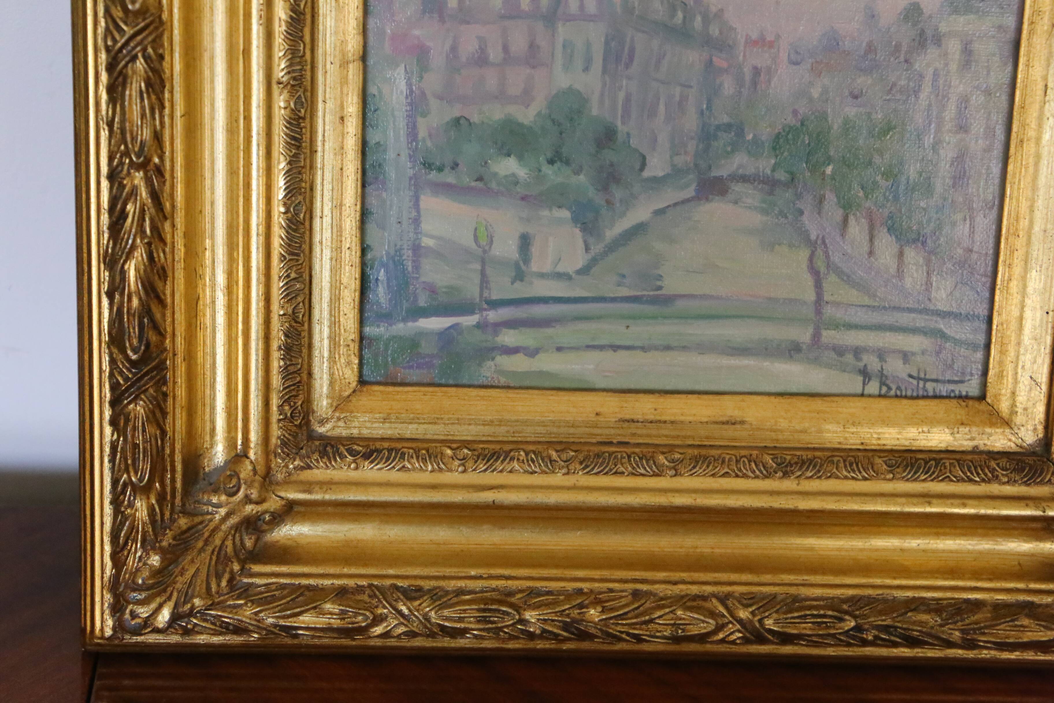 View of the Pont Tournelle, Paris, by Pierre Bouthinon, Oil painting