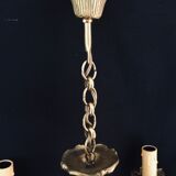 Lustre à 3 lumières bronze et cristal