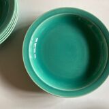 Set of 6 turquoise modernist hollow plates 1950 Villeroy and Boch