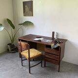 Bureau et sa chaise scandinave palissandre