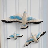 3 vintage ceramic birds