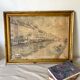 Old framed river watercolor 45.5 X 59
