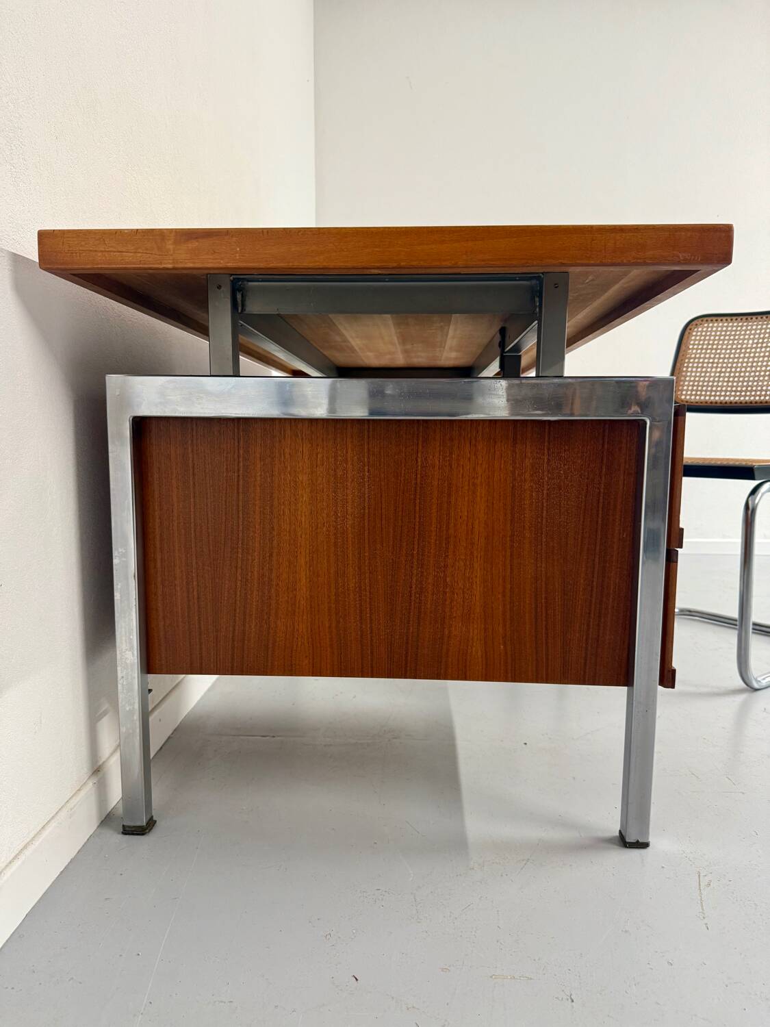 Teak and metal desk designed by George Frydman Efa 1960s vintage