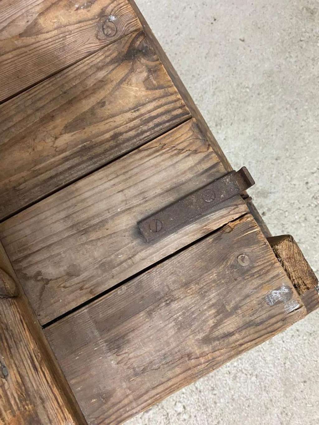 Vintage industrial wooden chest