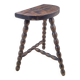 Tripod stool with square ball feet
