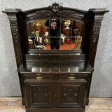 Blackened wooden sacristy sideboard from the Napoleon III period, circa 1850