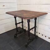 Bistro table with cast iron legs and oak top