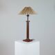 Vintage Mid Century table lamp column decor plissee shade