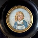 Painting, miniature of the King of Rome with Napoleon III frame