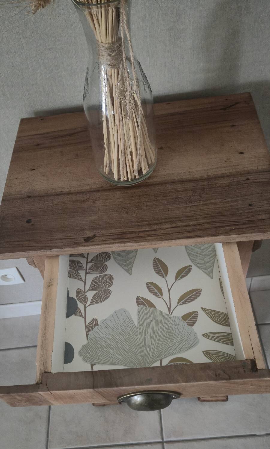 Small solid wood jam jar holder