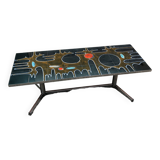 Table basse céramique et chrome, 1970