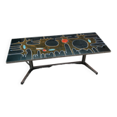 Ceramic and chrome coffee table, 1970