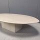 Vintage oval travertine coffee table, 1970s