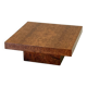 Square coffee table by Fratelli Turri with burl wood