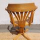 fauteuil tournant bois et cannage, vintage