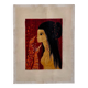 Acrylic on paper, young nude girl with peacock heads by Tran Long, 20th century