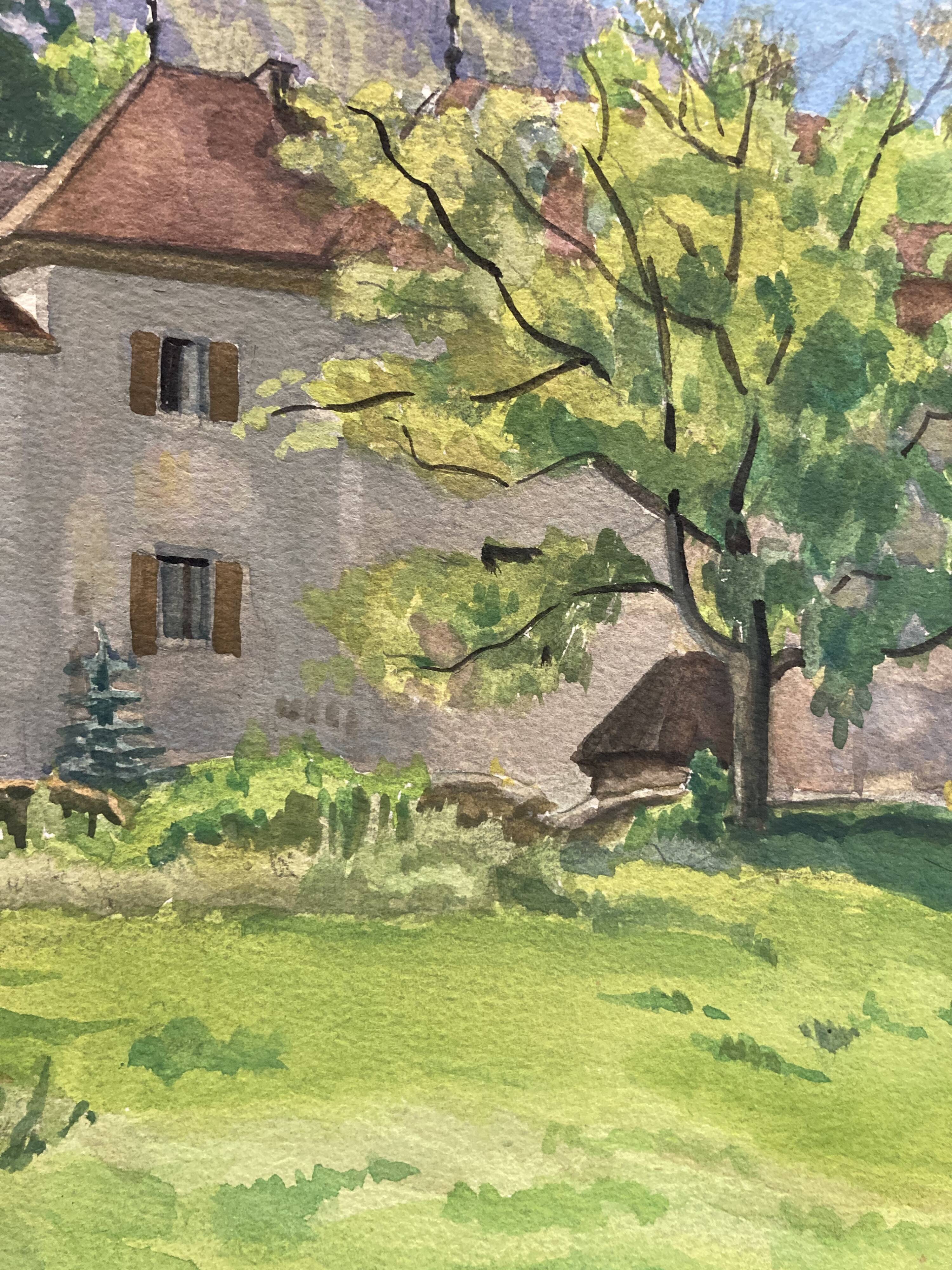 Watercolor vintage landscape