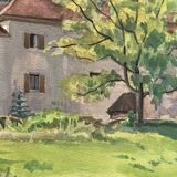 Watercolor vintage landscape