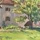 Watercolor vintage landscape