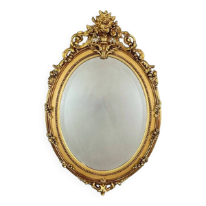 Miroir ovale en bois